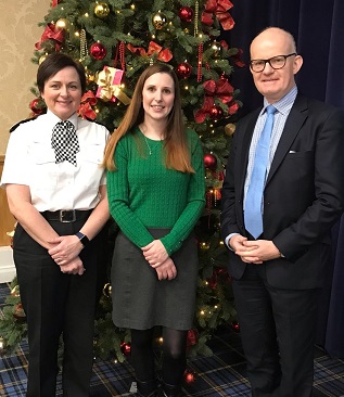 DCC Louisa Rolfe, Domestic Abuse survivor Lucy and DPP Max Hill