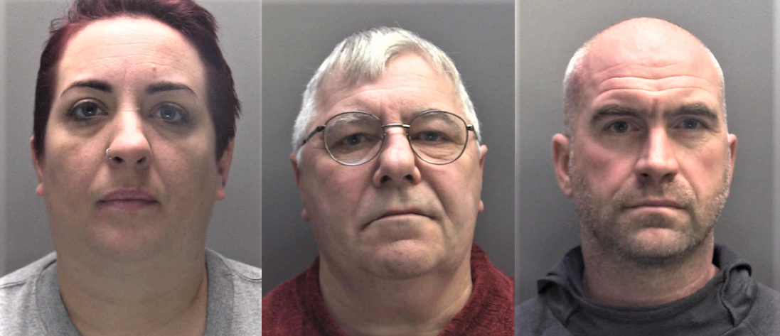 Custody photos of Bevan, Rafferty and Hutton