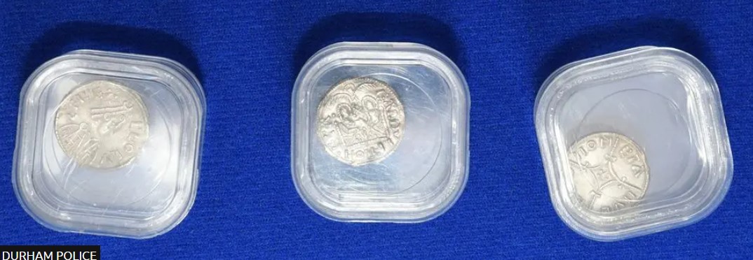 Three Anglo-Saxon coins from the stolen hoard