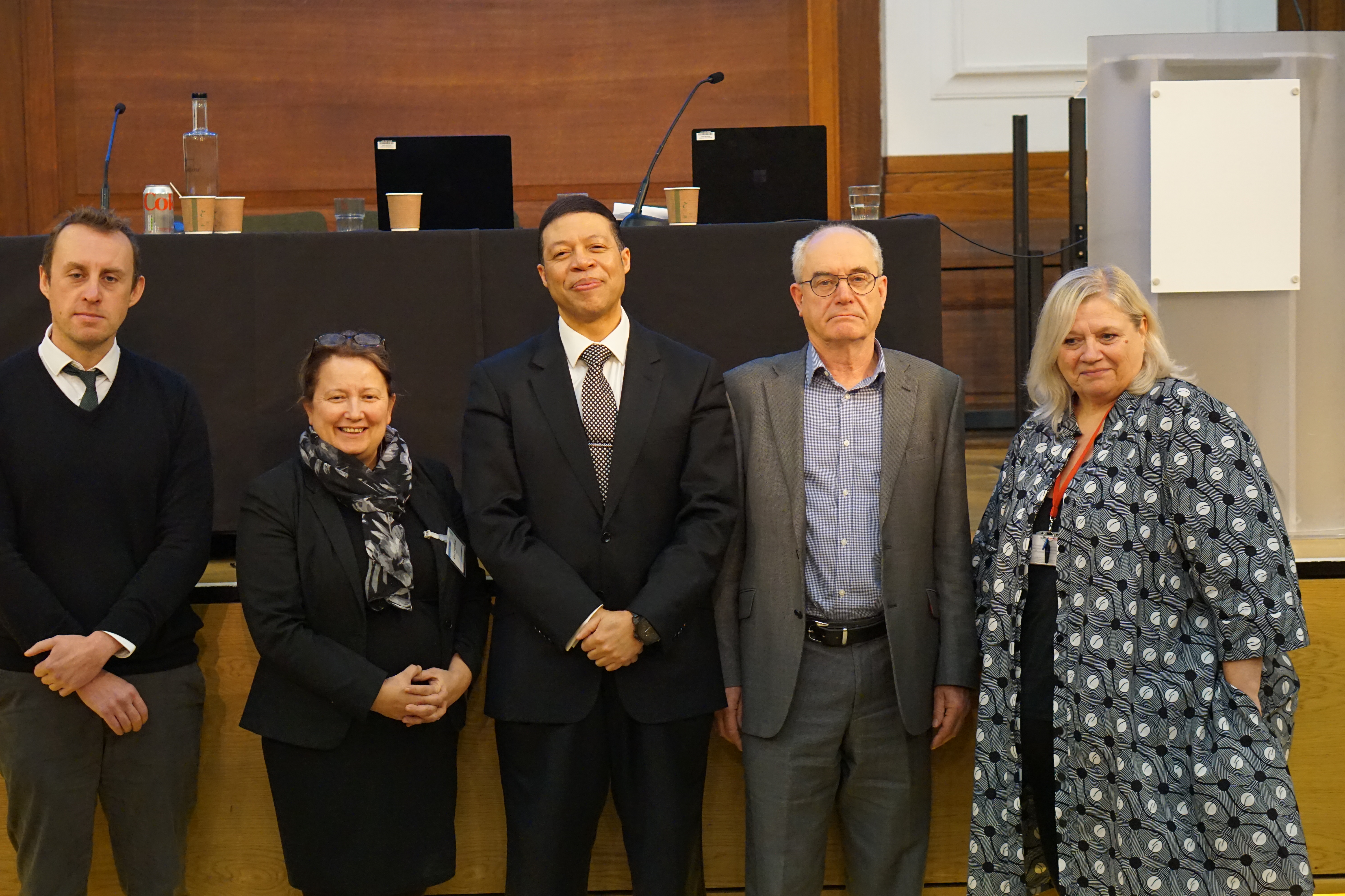 DI Martin Murphy, Area Business Manager Kirsty Hipwood, Lionel Idan, Clive Ruggles and Sherry Peck