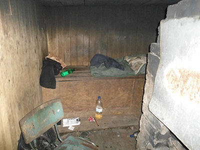 Interior of shack in Latvia, used to house trafficking victims