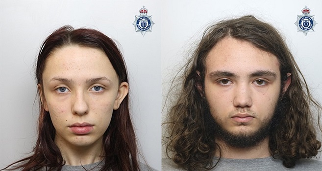 Custody photos of Scarlett Jenkinson and Eddie Ratcliffe