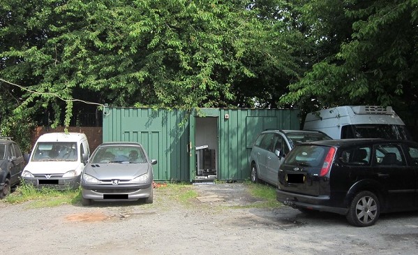 Photo of the container where Mr McKeever was held