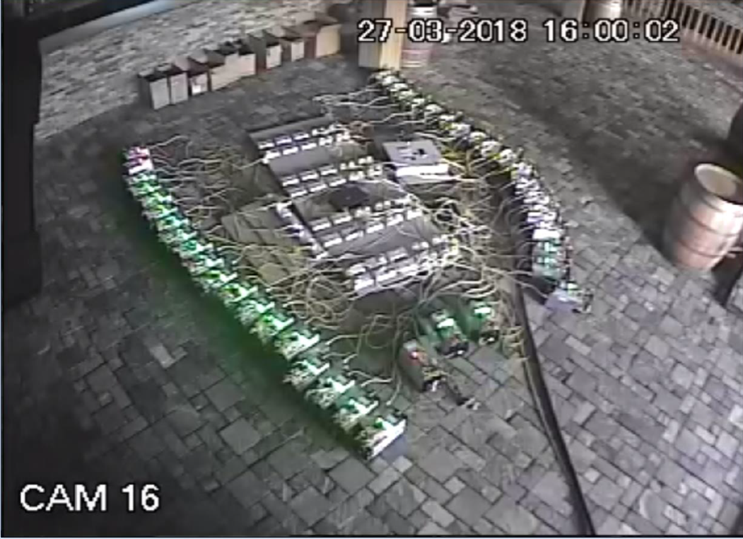 Cryptocurrency machines set up on the floor of the night club in Loughborough