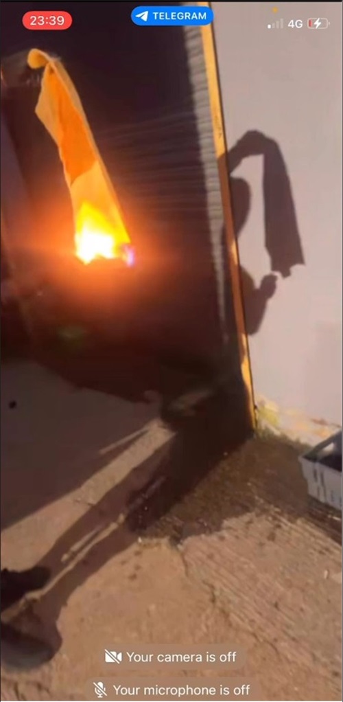 still of fire starting