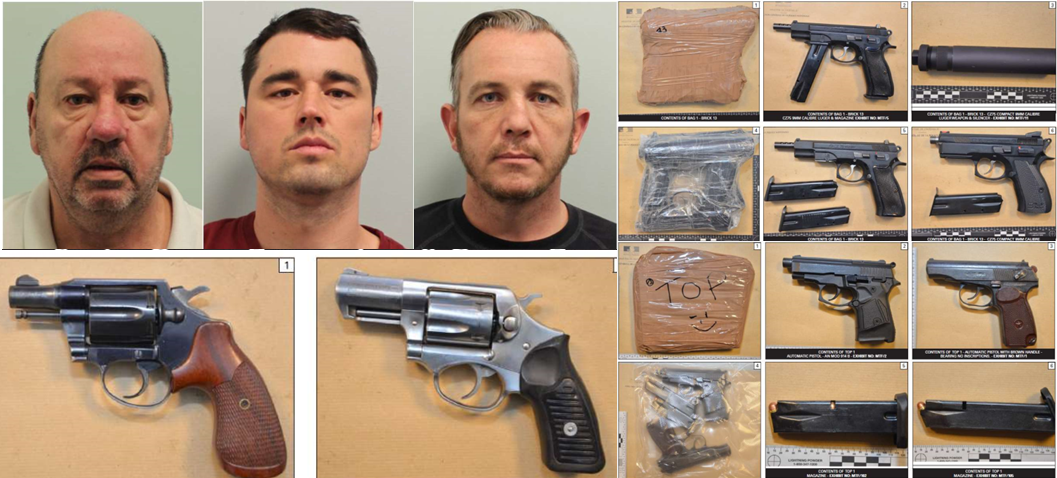 Convicted men and illegally imported weapons and drugs