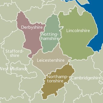 East Midlands Map