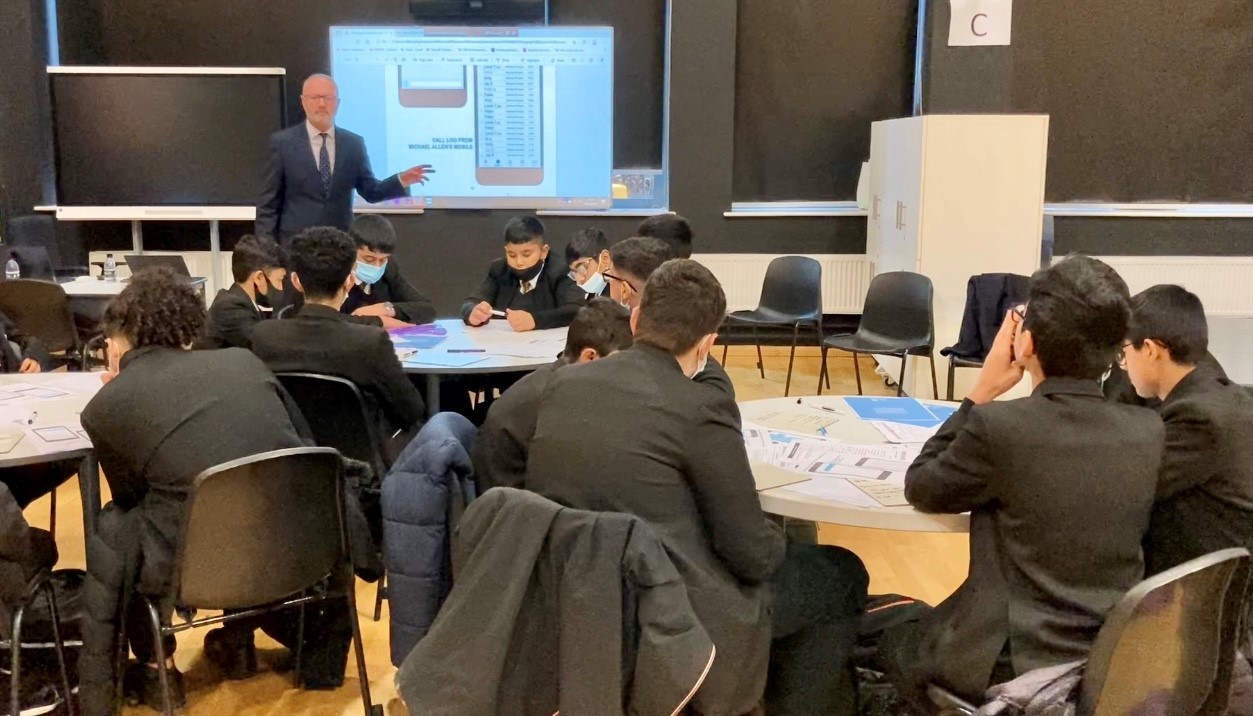 Brett Gerrity presents to the students