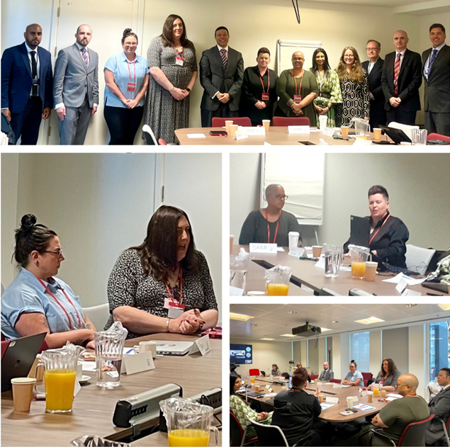 Compilation photo of Lionel Idan CCP, Prosecutors from CPS London South and external guests at the CPS Pride Month Hate Crime Roundtable. 