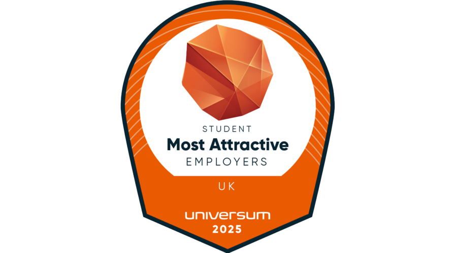 Universum survery results emblem. Most attractive employers ranked by professionals.
