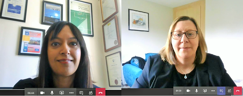 Harminder Cheema and Karen Wright, both working from home after joining the CPS after lockdown