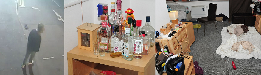 Sinaga waiting for victims, bottles in Sinaga's flat and Sinaga's bedroom