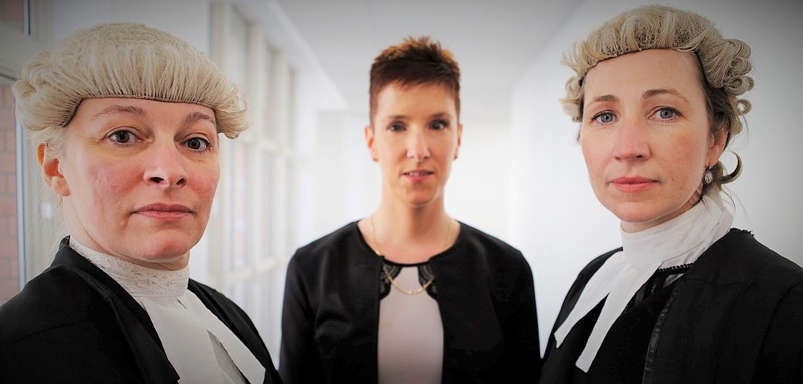 Julie Warburton, Eran Cutliffe and Caroline Haughey in The Prosecutors