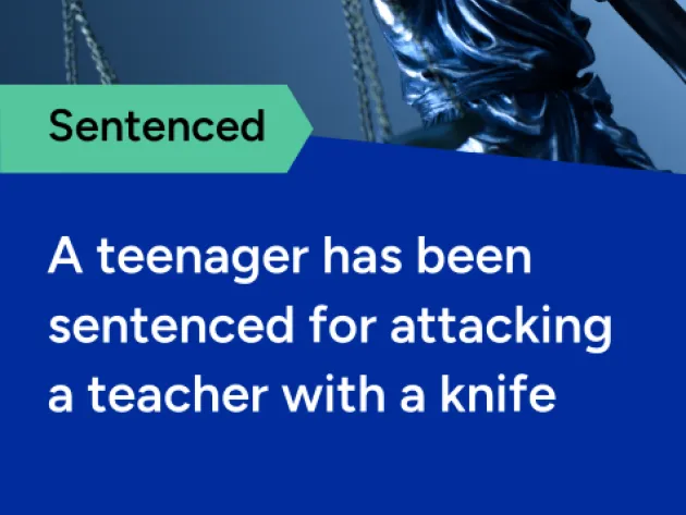 Sentenced: A teenage bot has been sentenced for attacking a teacher with a knife