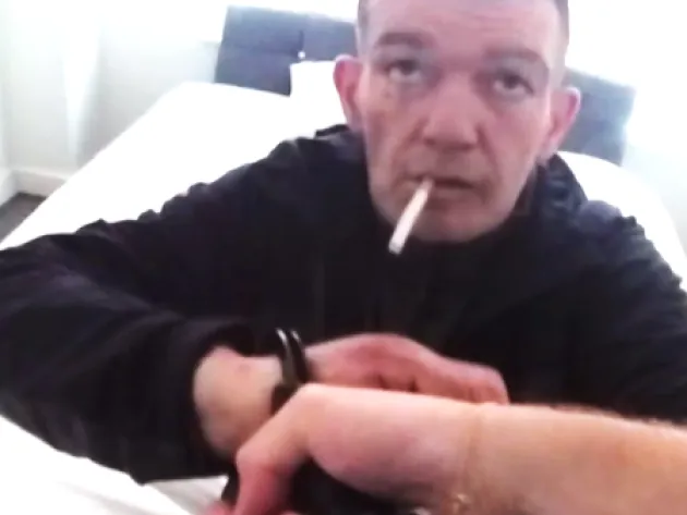 Stephen Wales being arrested