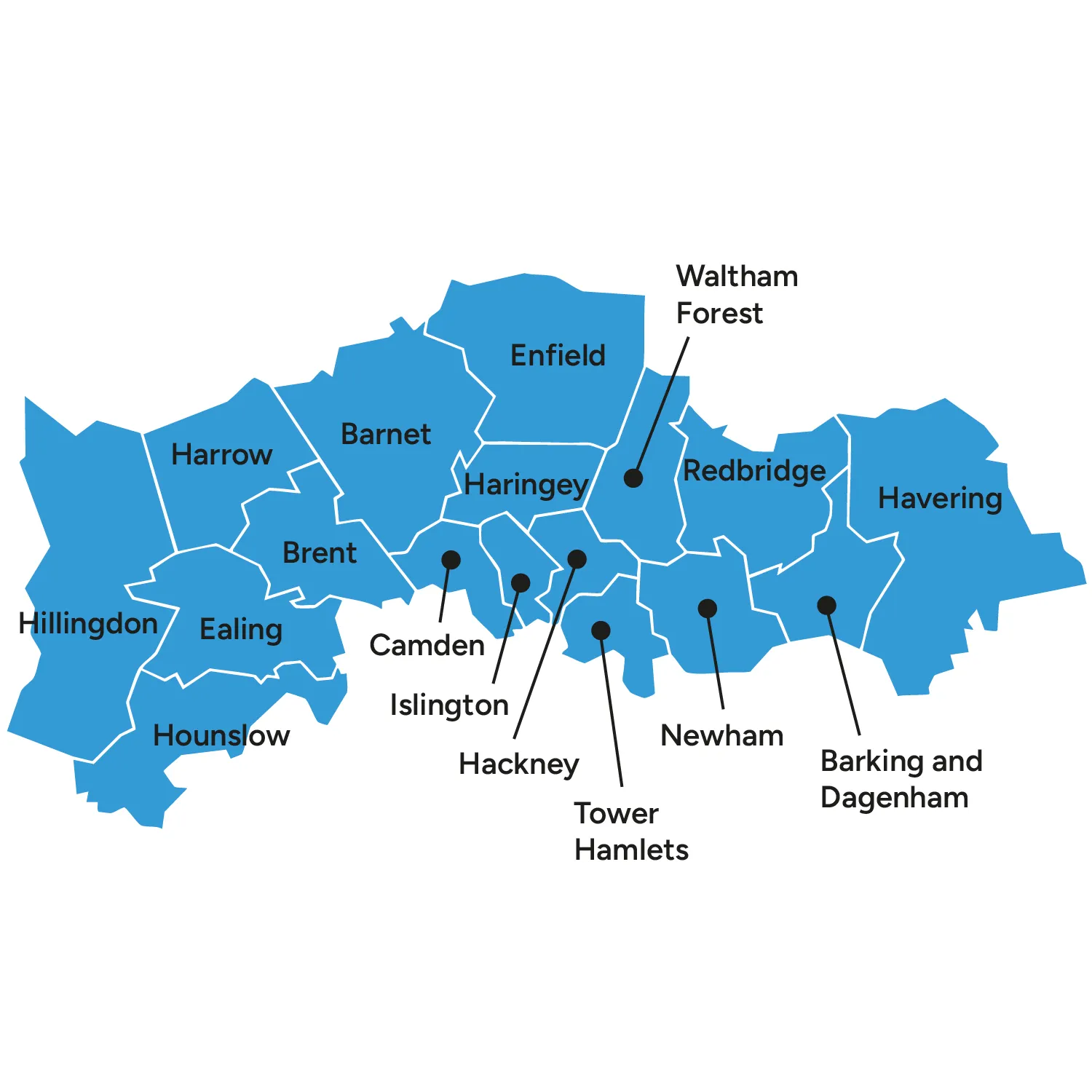CPS London North area map