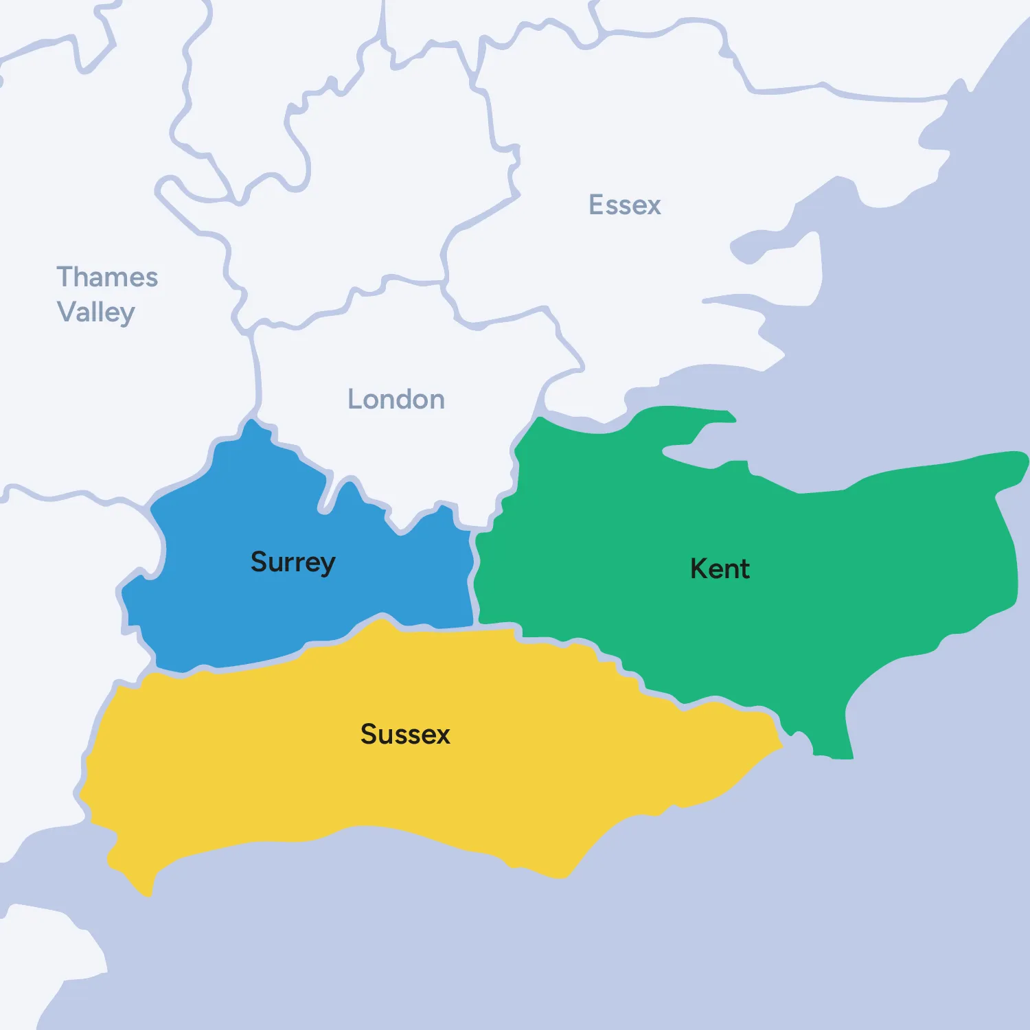 CPS South East area map
