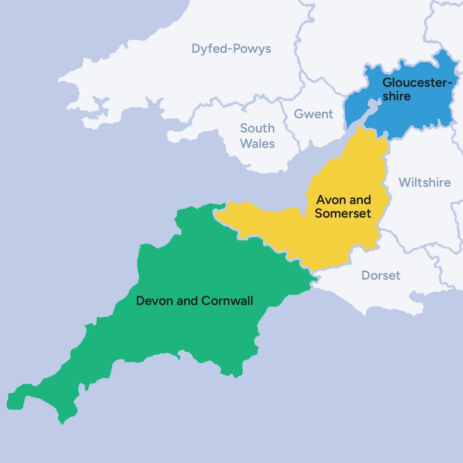 CPS South West area map