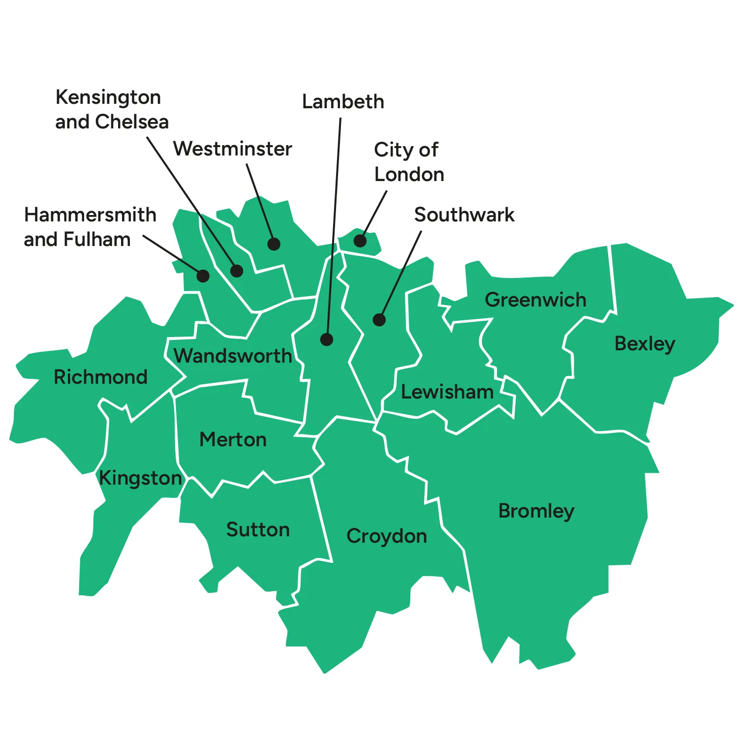 CPS London South area map