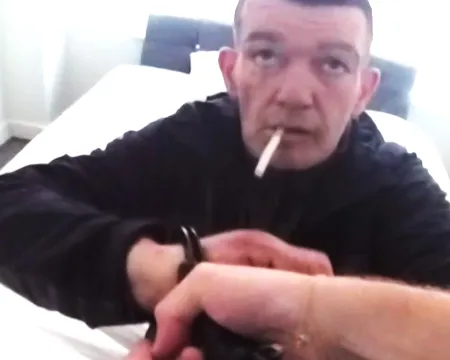 Stephen Wales being arrested