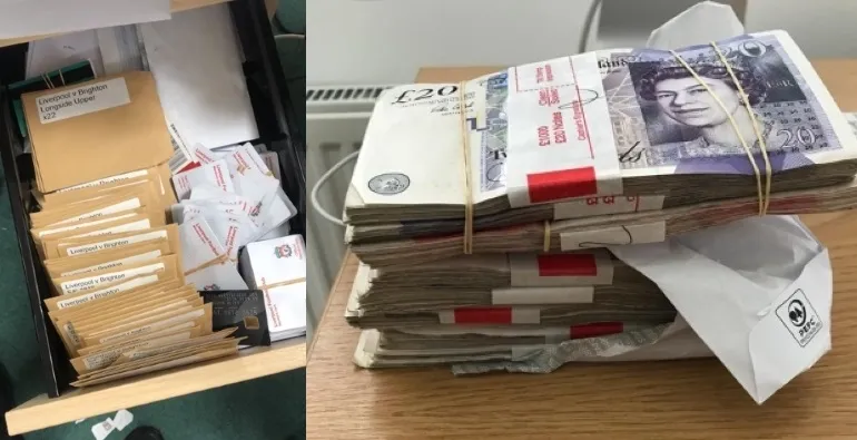 photos of tickets, membership cards and piles of cash, found by investigating officers